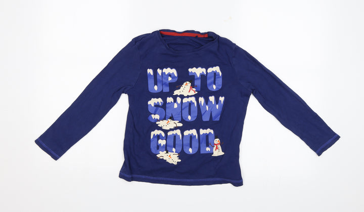 George Boys Blue Basic T-Shirt Size 8-9 Years - Snowman
