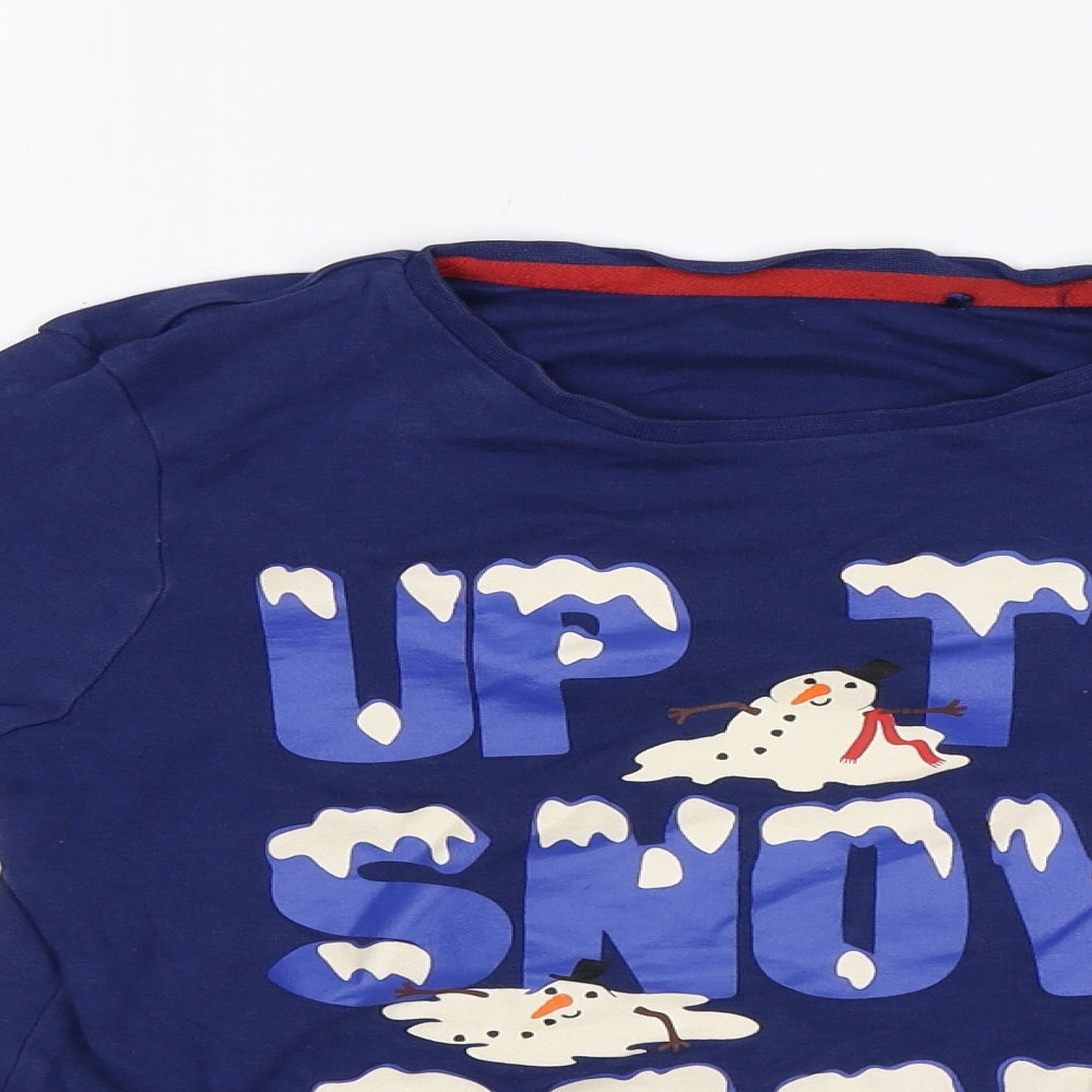 George Boys Blue   Basic T-Shirt Size 8-9 Years  - Snowman