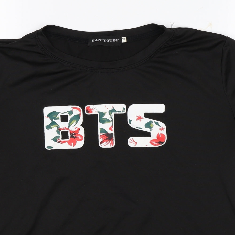 Fancyqube Womens Black   Basic T-Shirt Size M  - BTS