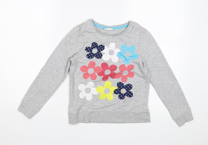 Sweet Millie Girls Grey   Pullover Jumper Size 9 Years  - Flowers