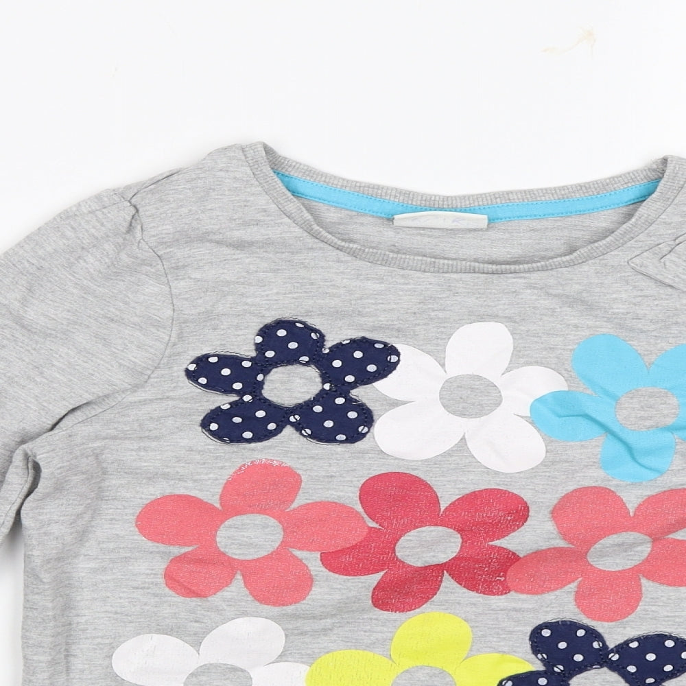 Sweet Millie Girls Grey   Pullover Jumper Size 9 Years  - Flowers