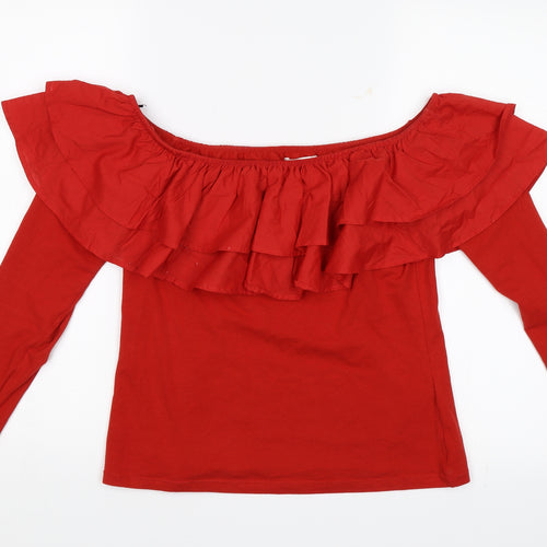 H&M Womens Red   Basic Blouse Size M