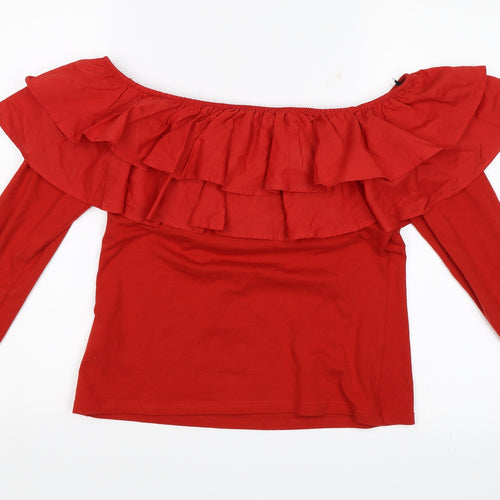 H&M Womens Red   Basic Blouse Size M