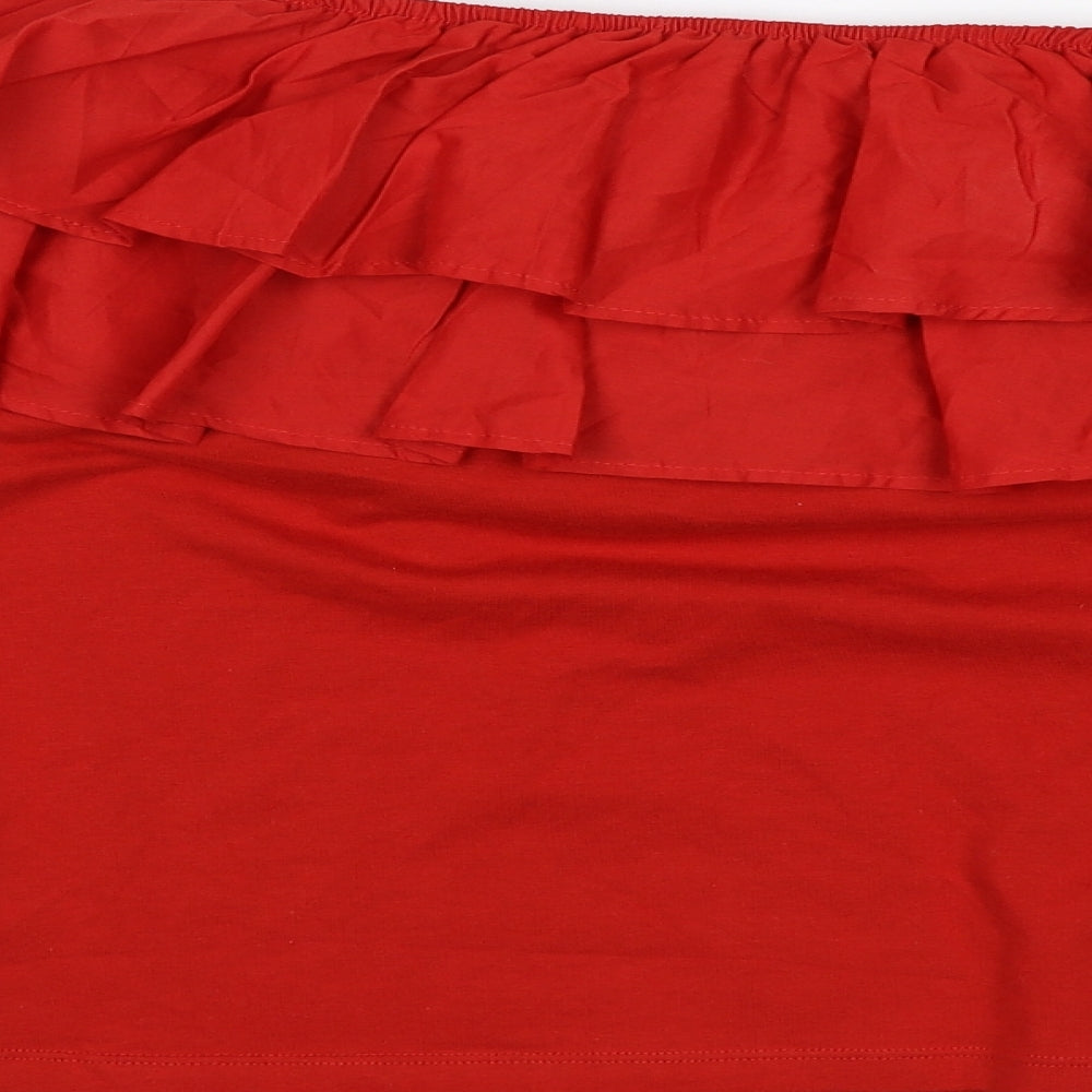 H&M Womens Red   Basic Blouse Size M