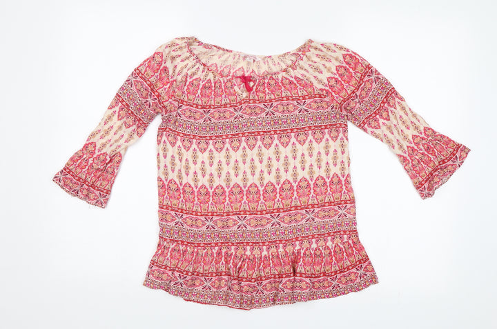Miss Evie Girls Pink Paisley  Basic Blouse Size 11 Years