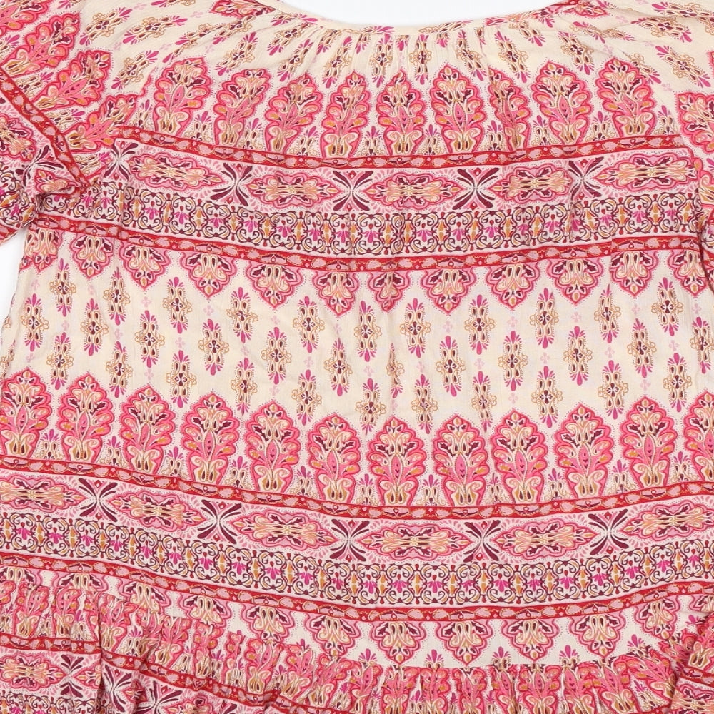 Miss Evie Girls Pink Paisley  Basic Blouse Size 11 Years