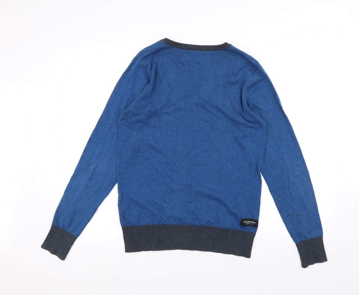 G-Star Mens Blue Striped   T-Shirt Size M