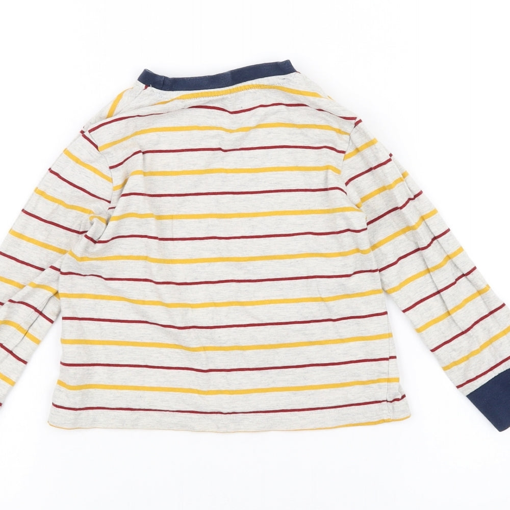F&F Girls Grey Striped  Basic T-Shirt Size 3-4 Years