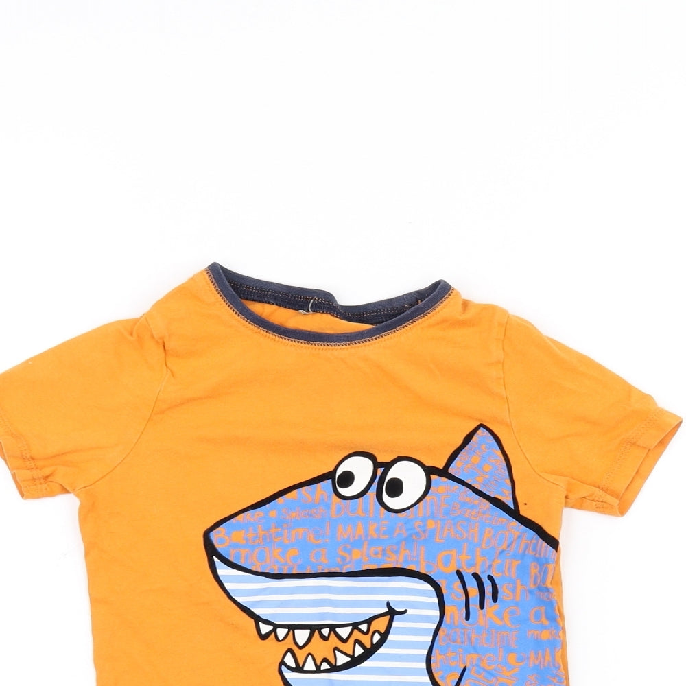 George Boys Orange   Basic T-Shirt Size 3-4 Years  - Shark