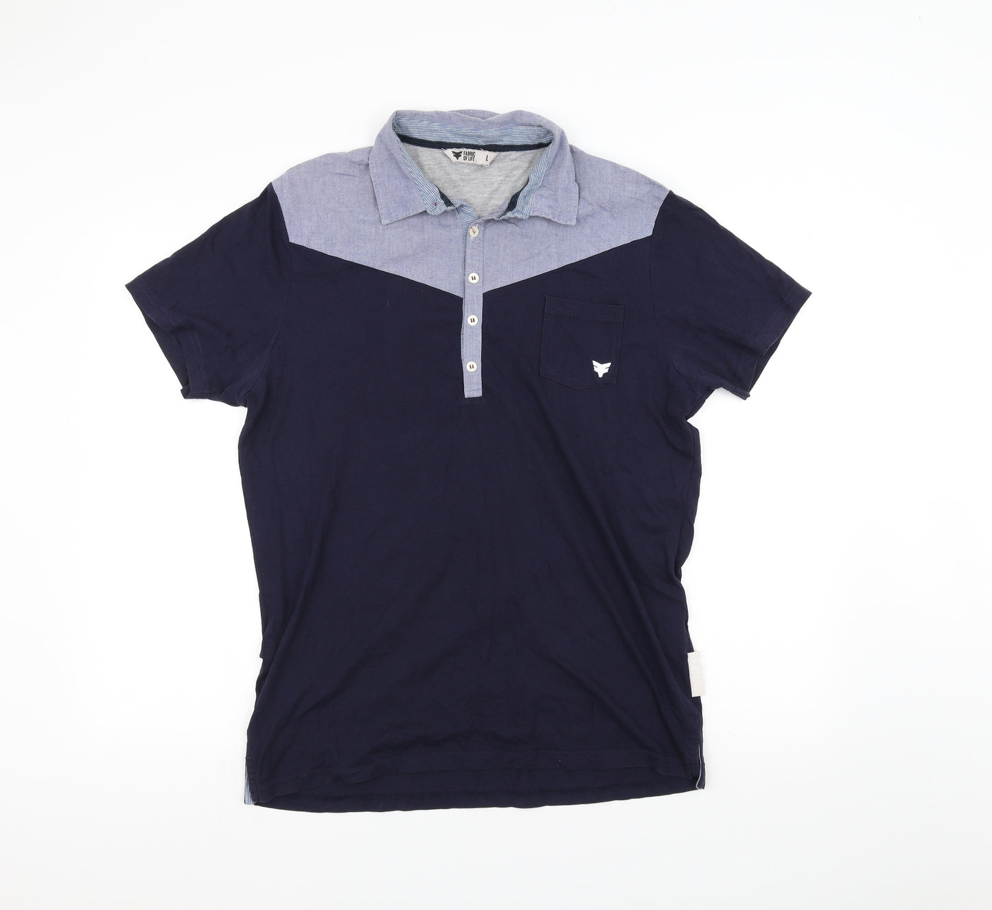 fabric of life Mens Blue    Polo Size L