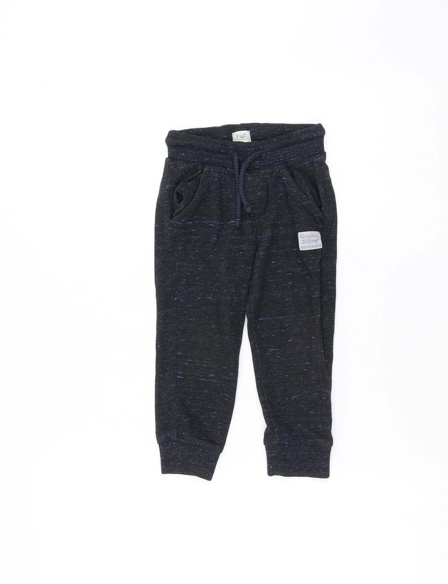 F&F Boys Black   Sweatpants Trousers Size 2-3 Years