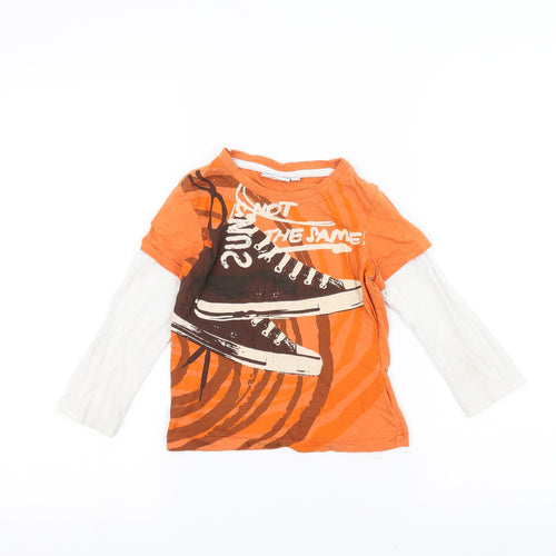 Preworn Girls Orange   Basic T-Shirt Size 3 Years