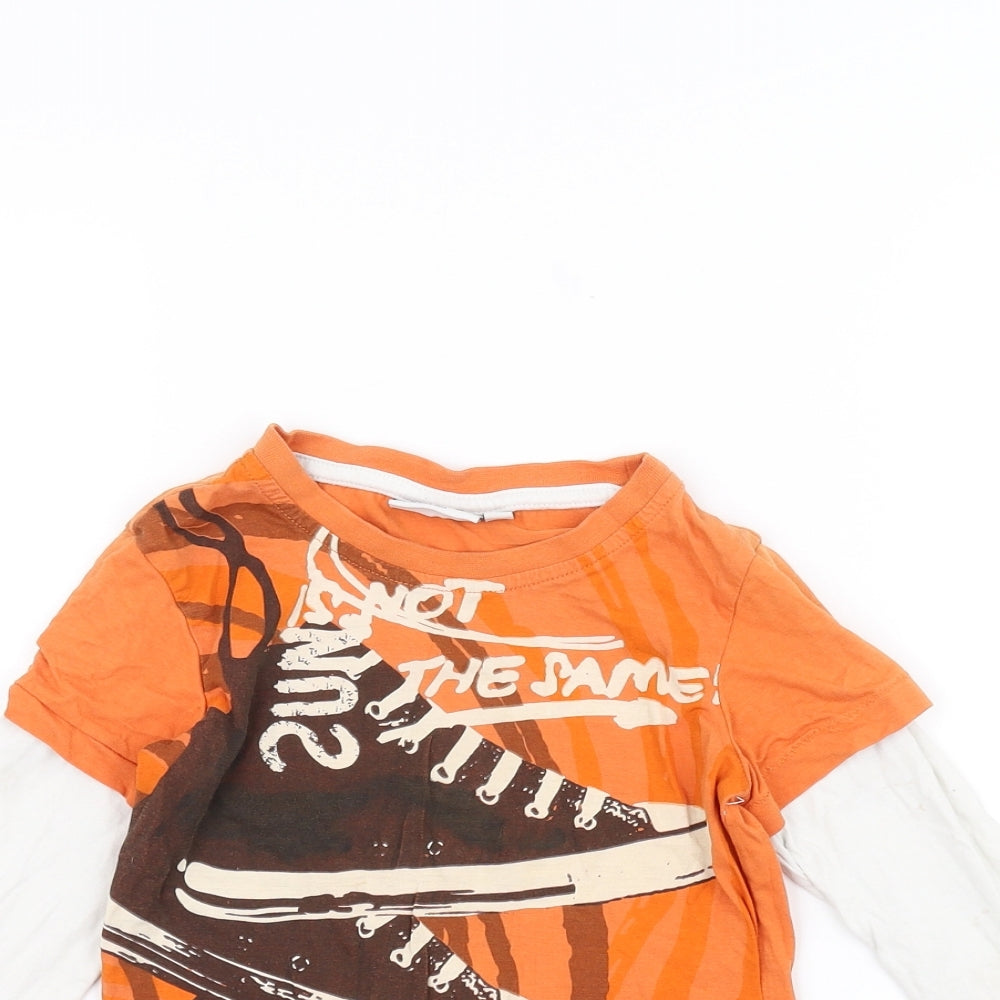 Preworn Girls Orange   Basic T-Shirt Size 3 Years