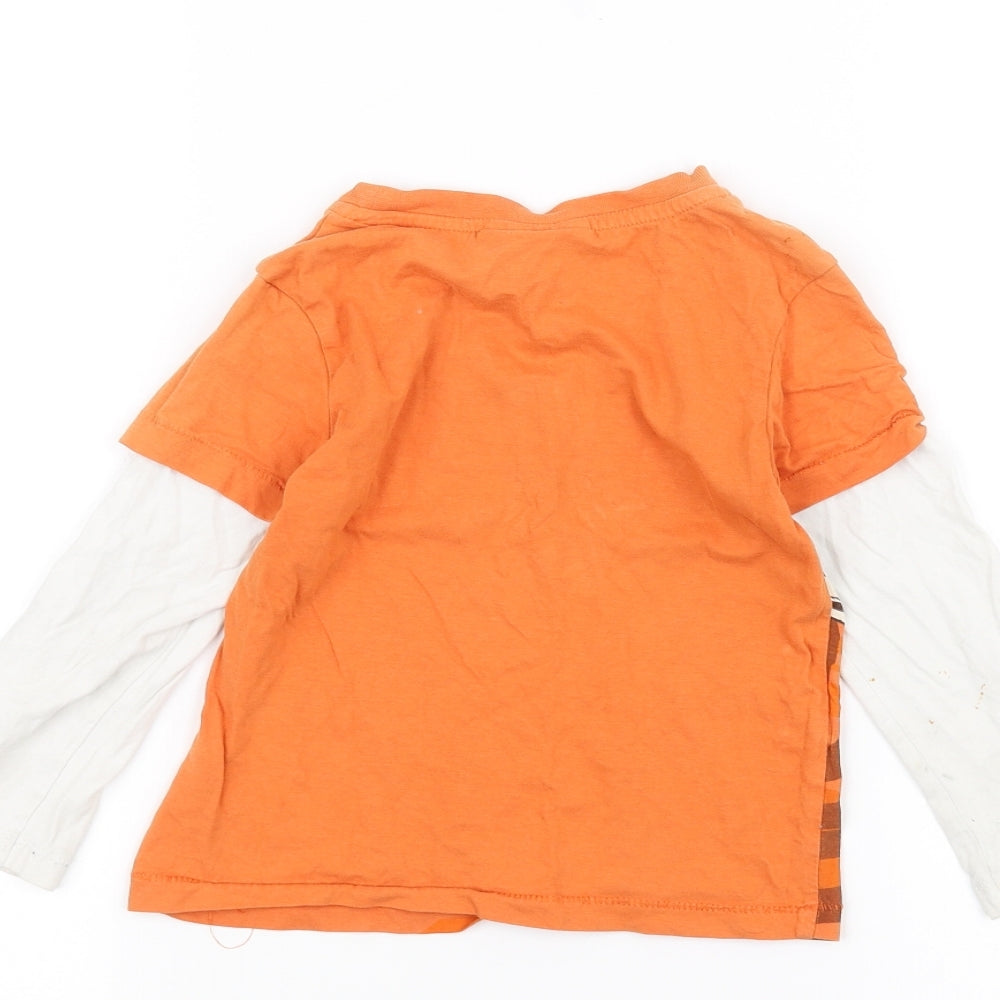 Preworn Girls Orange   Basic T-Shirt Size 3 Years