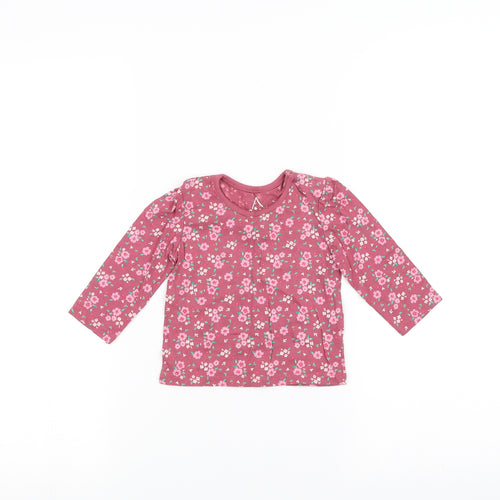 Earlydays Baby Pink Floral  Basic T-Shirt Size 6-9 Months