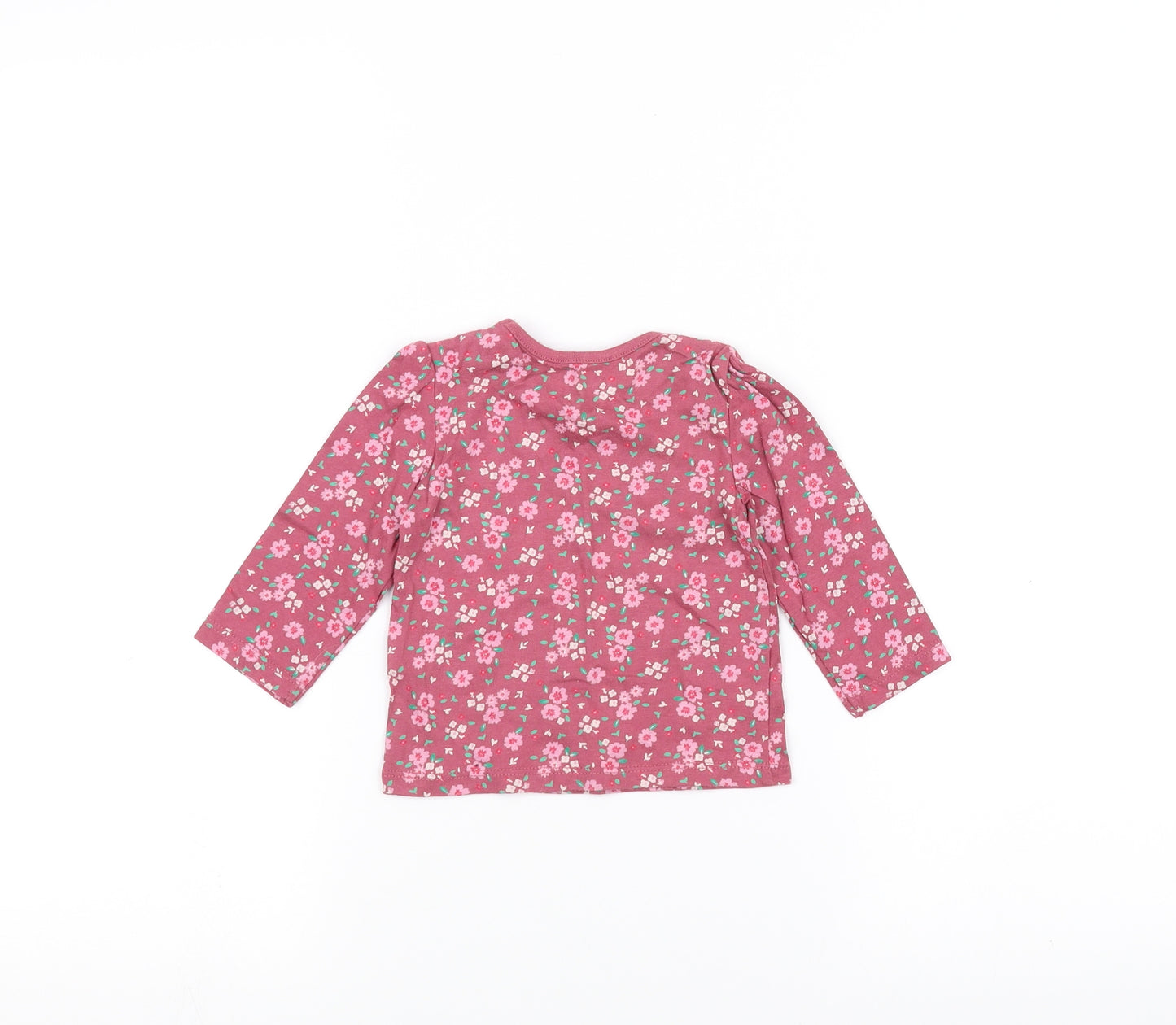 Earlydays Baby Pink Floral  Basic T-Shirt Size 6-9 Months