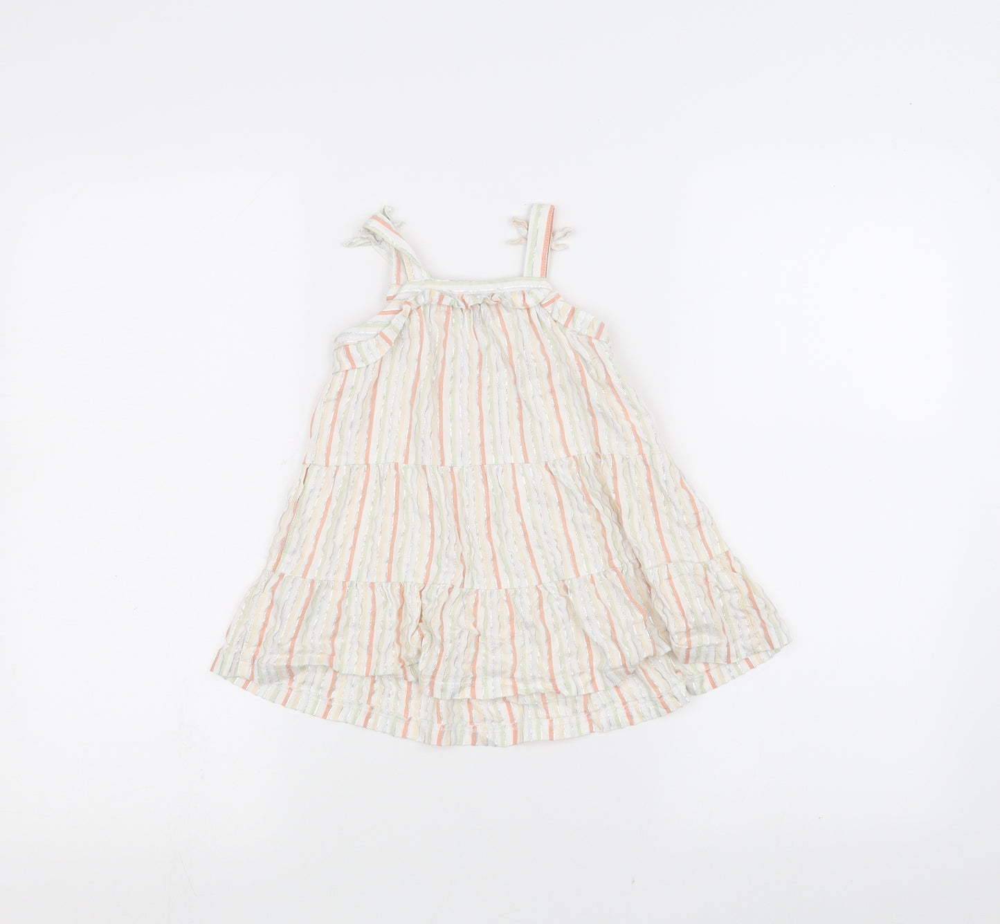 Nutmeg Baby White Striped  A-Line  Size 12-18 Months