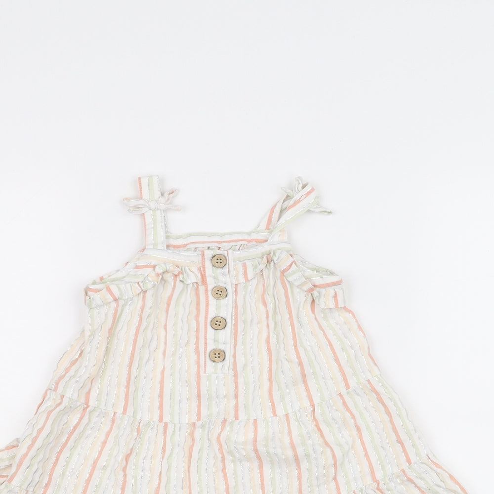 Nutmeg Baby White Striped  A-Line  Size 12-18 Months