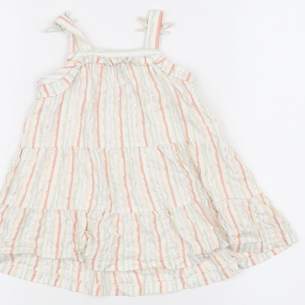 Nutmeg Baby White Striped  A-Line  Size 12-18 Months