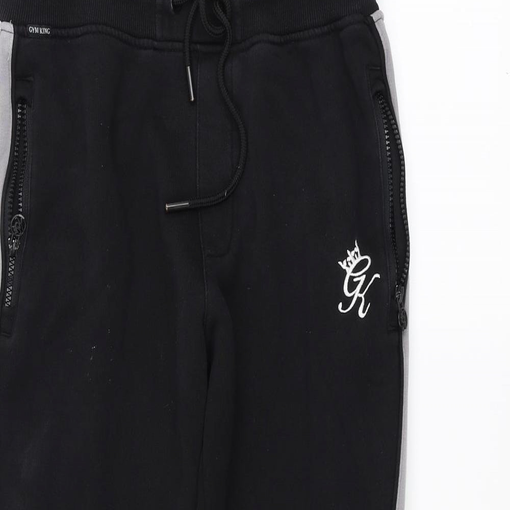 Gym King Mens Black   Sweatpants Trousers Size M L27 in