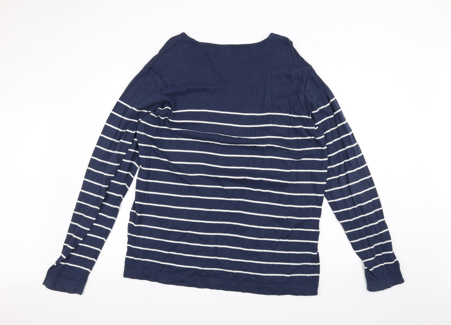 JACK & JONES Mens Blue Striped   T-Shirt Size XL