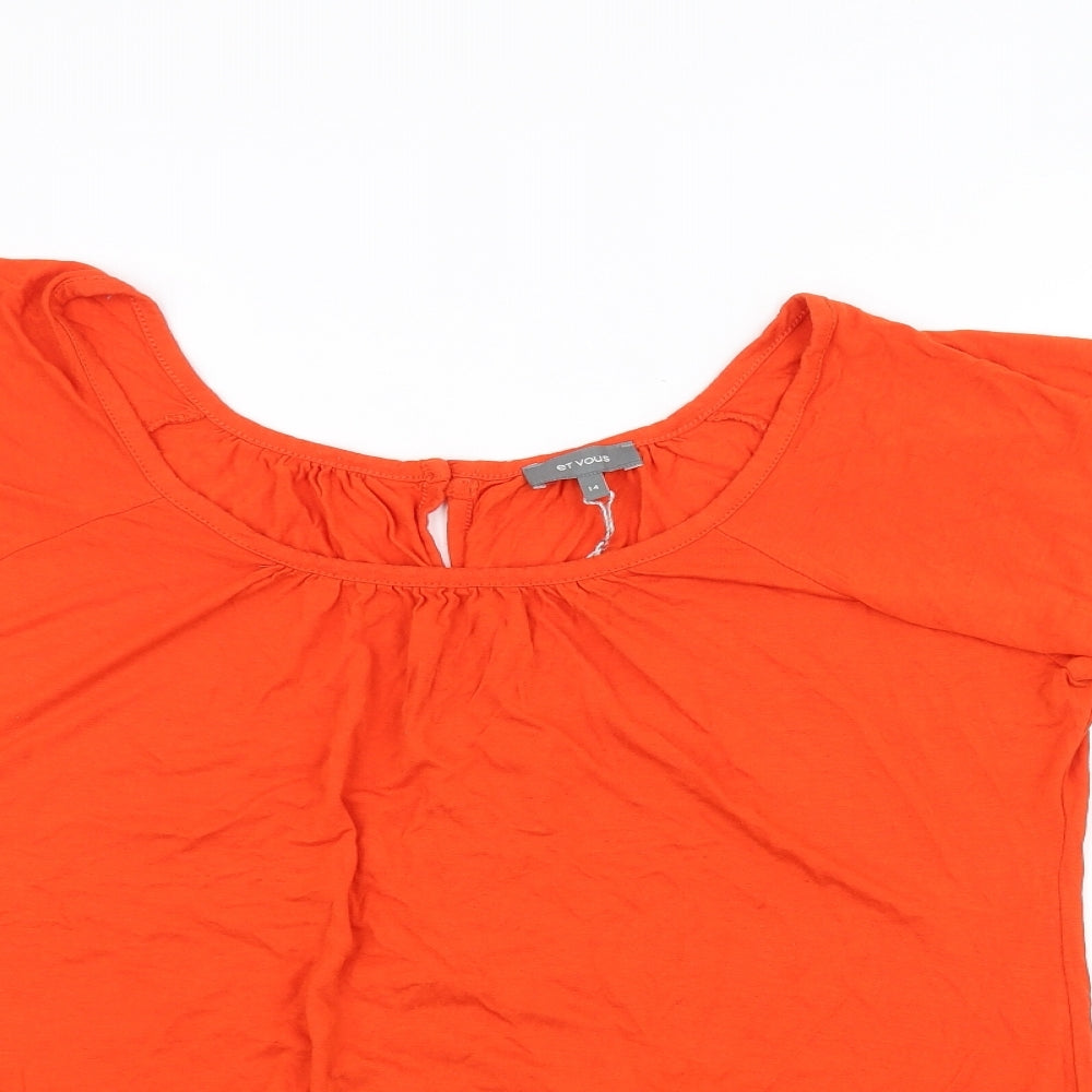 et vous Womens Orange   Basic T-Shirt Size 14