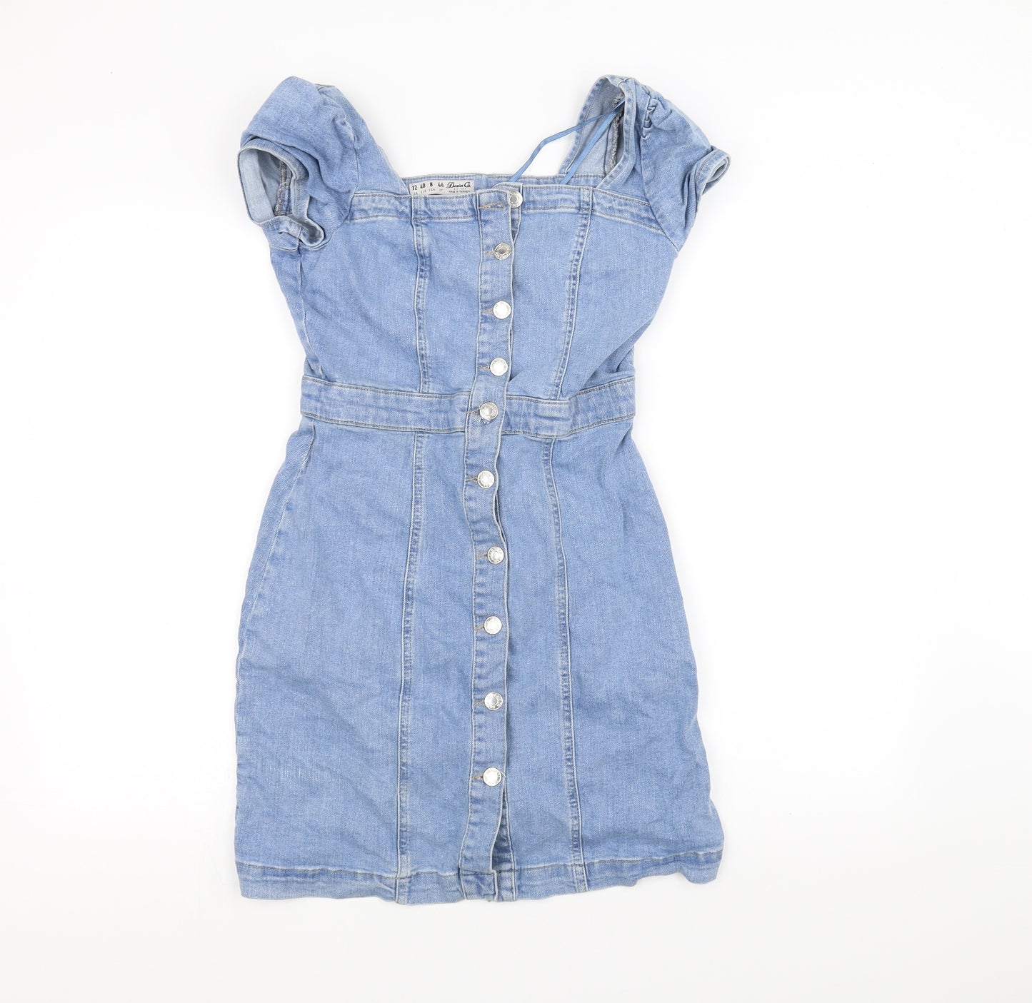 Denim & Co. Womens Blue  Denim Pencil Dress  Size 12