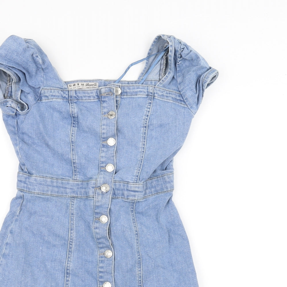 Denim & Co. Womens Blue  Denim Pencil Dress  Size 12