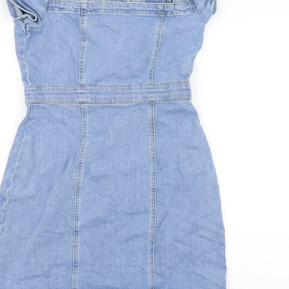 Denim & Co. Womens Blue  Denim Pencil Dress  Size 12
