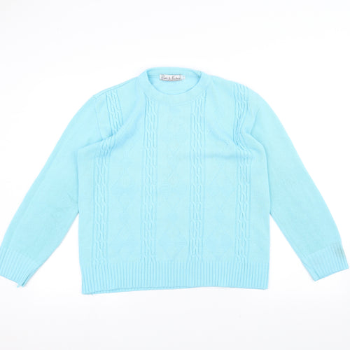 Pure & Natural Womens Blue  Knit Pullover Jumper Size M