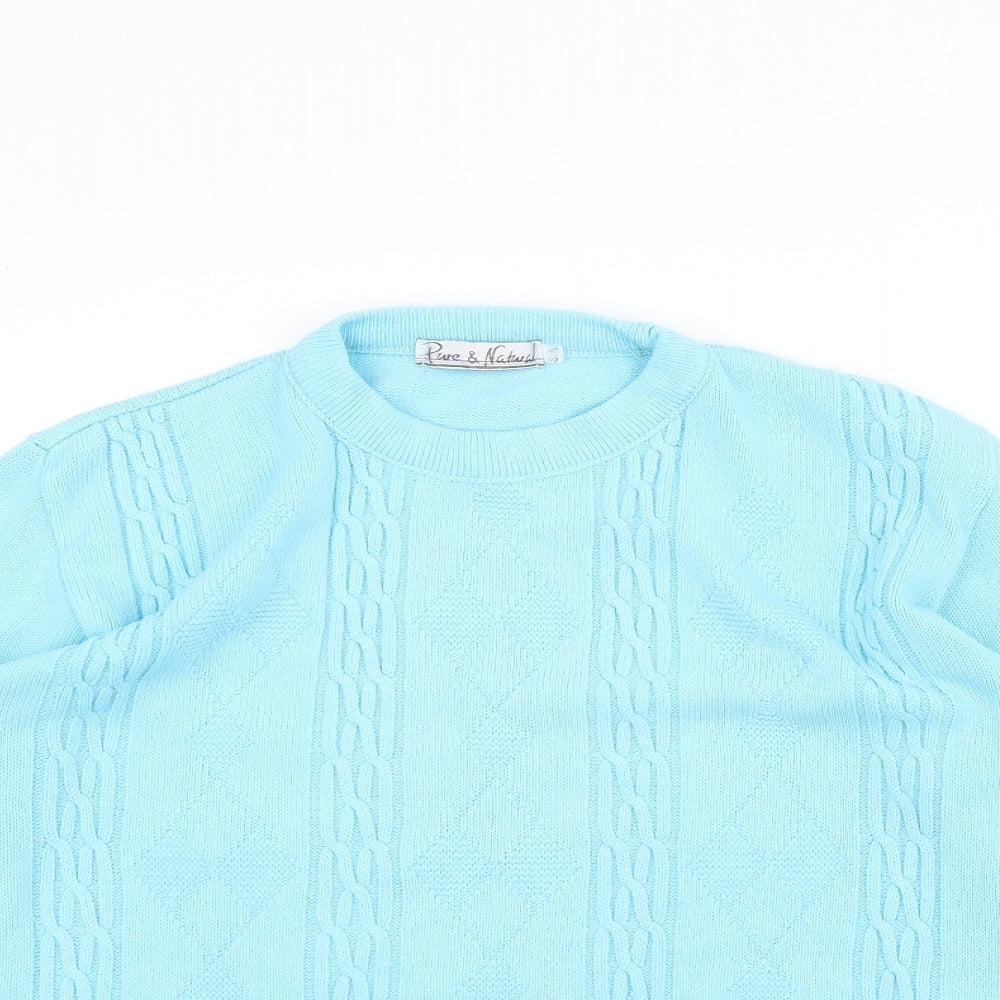 Pure & Natural Womens Blue  Knit Pullover Jumper Size M