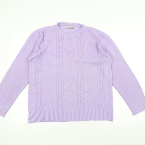 Pure & Natural Womens Purple  Knit Pullover Jumper Size M