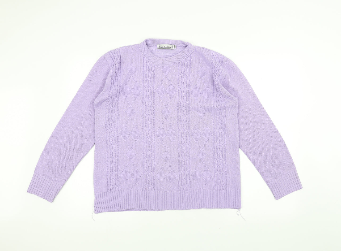 Pure & Natural Womens Purple  Knit Pullover Jumper Size M