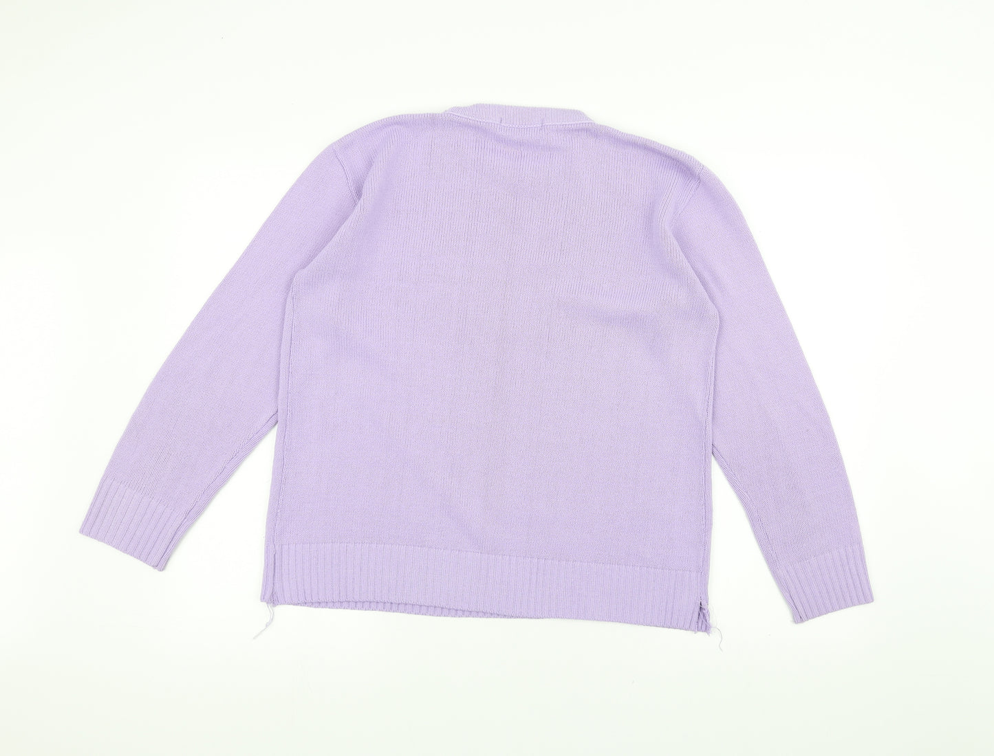 Pure & Natural Womens Purple  Knit Pullover Jumper Size M