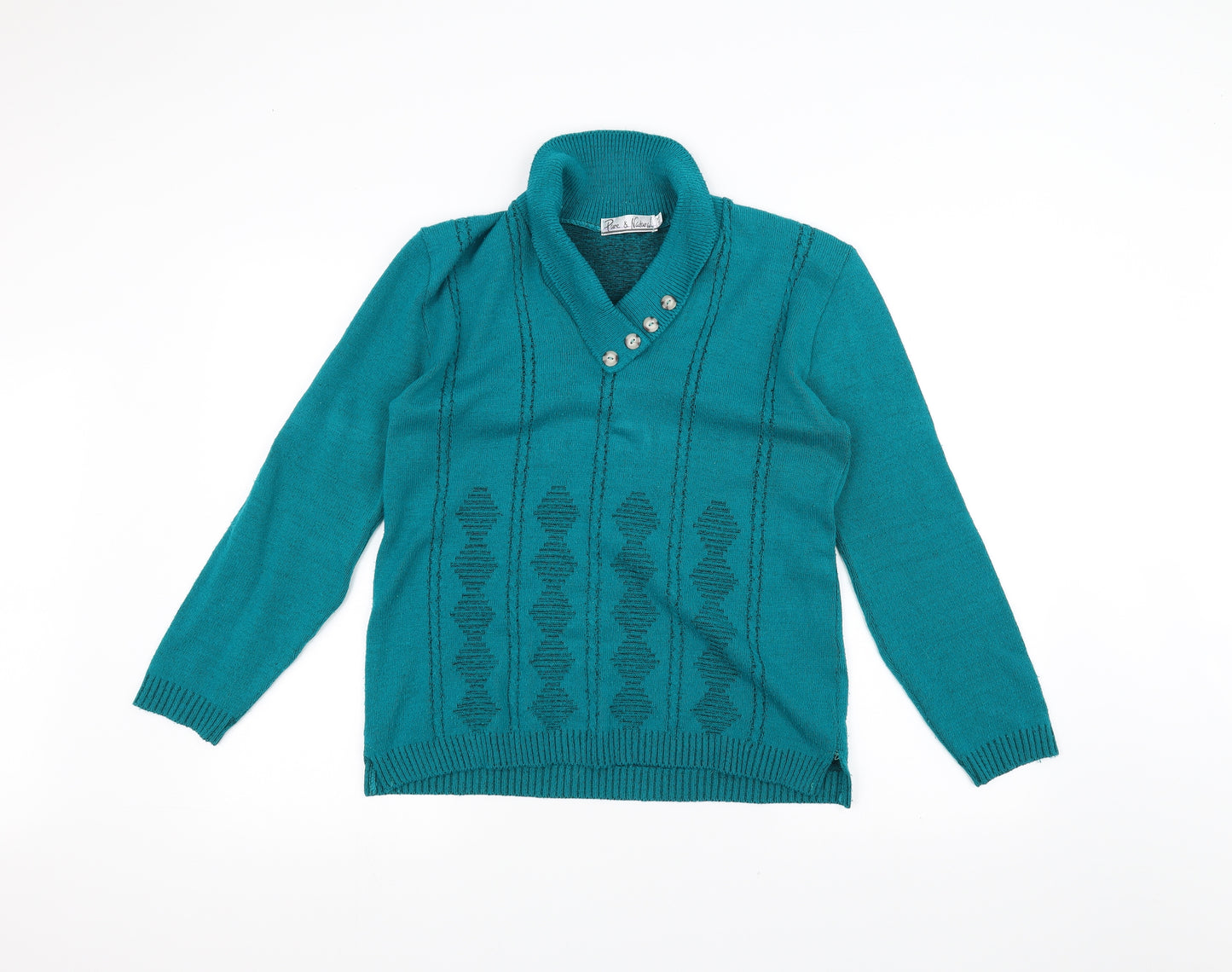 Pure & Natural Womens Green   Pullover Jumper Size M