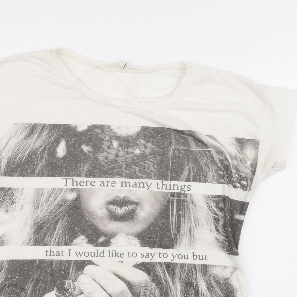 Bershka Womens White   Basic T-Shirt Size S