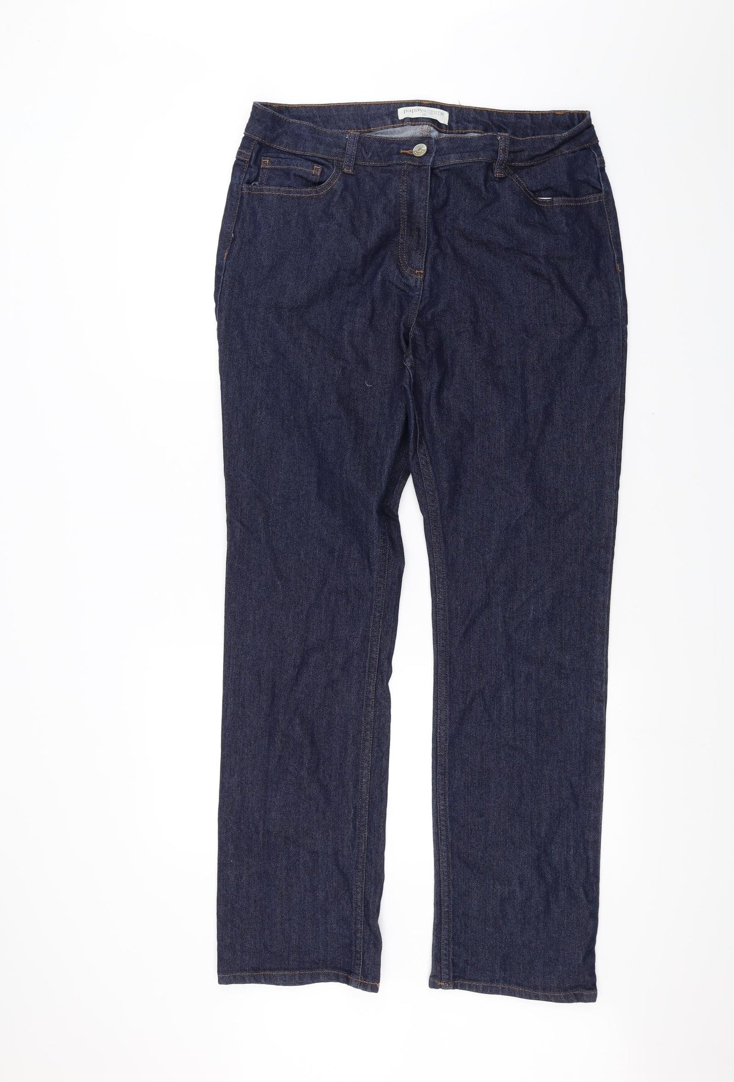 Papaya Womens Blue  Denim Straight Jeans Size 16 L30 in
