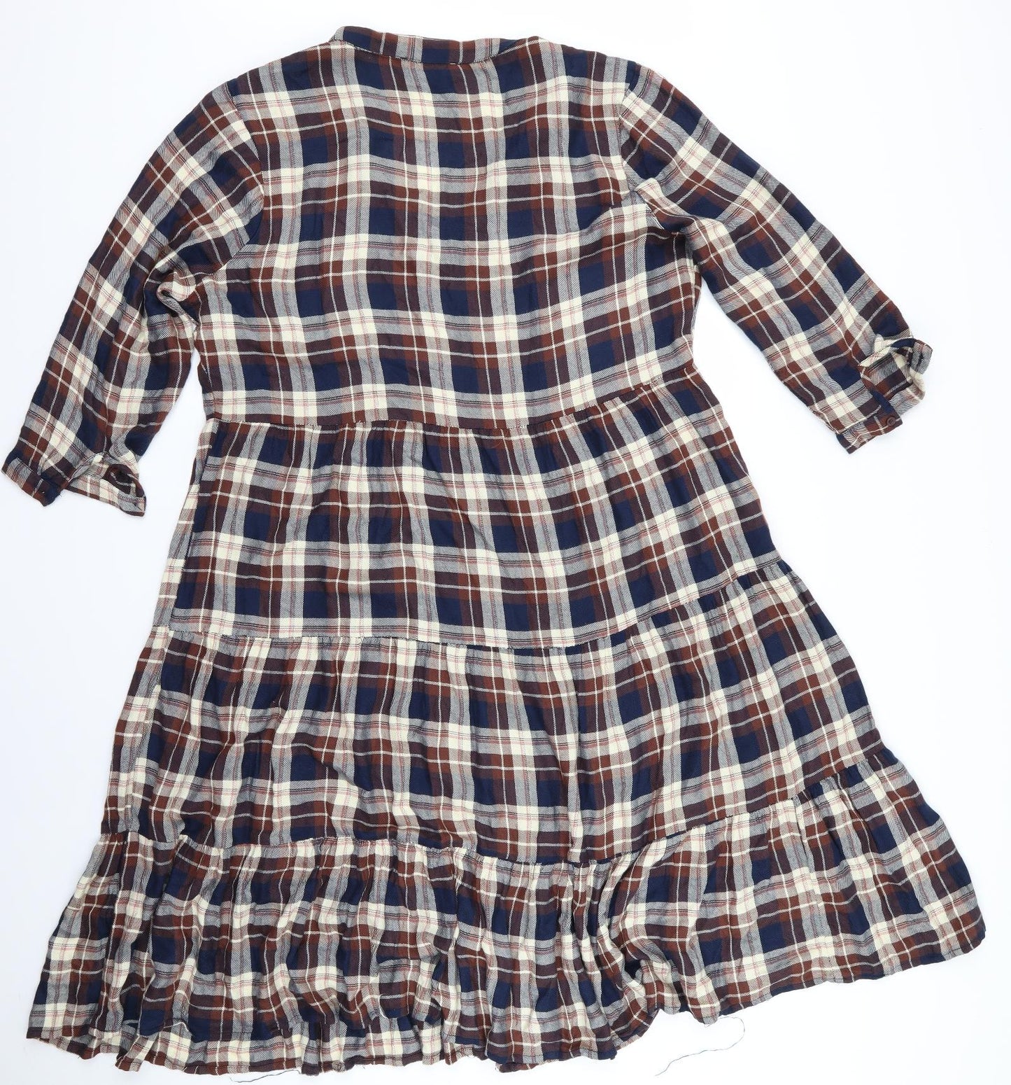 Primark Womens Blue Check  Fit & Flare  Size 16