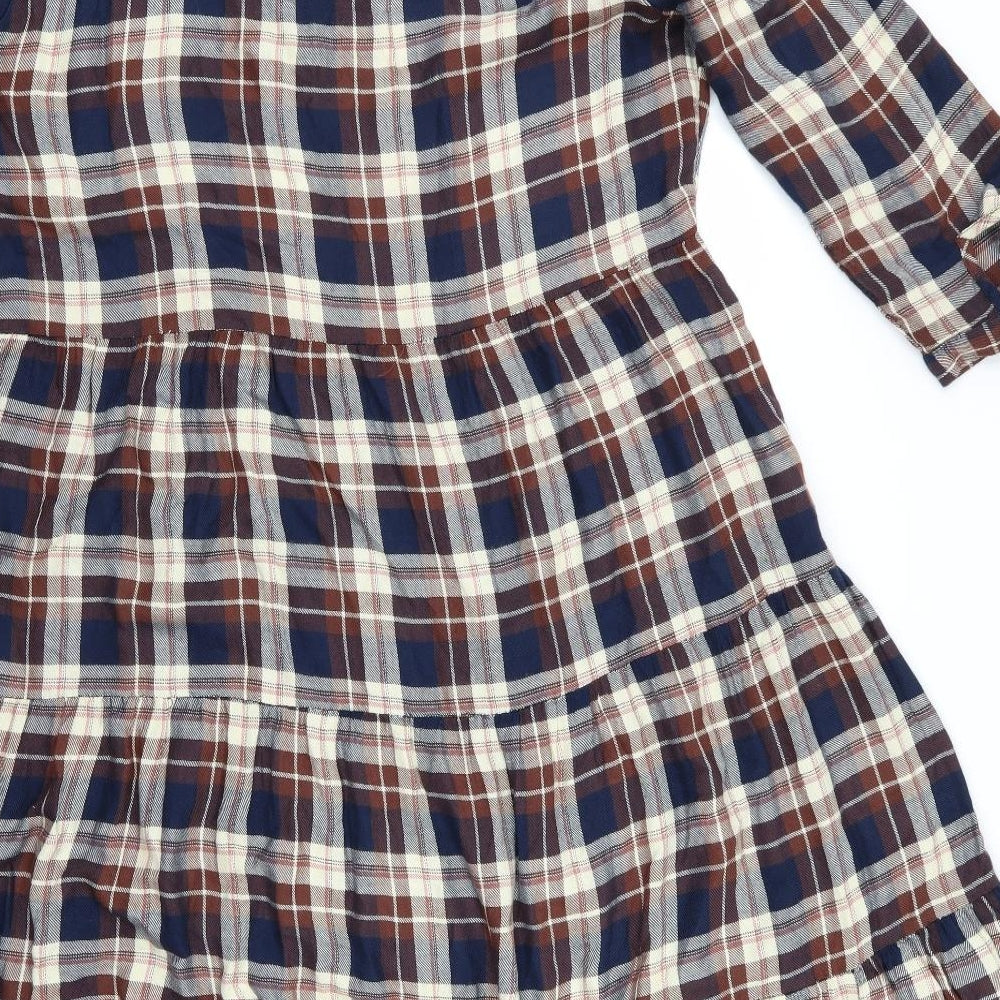 Primark Womens Blue Check  Fit & Flare  Size 16