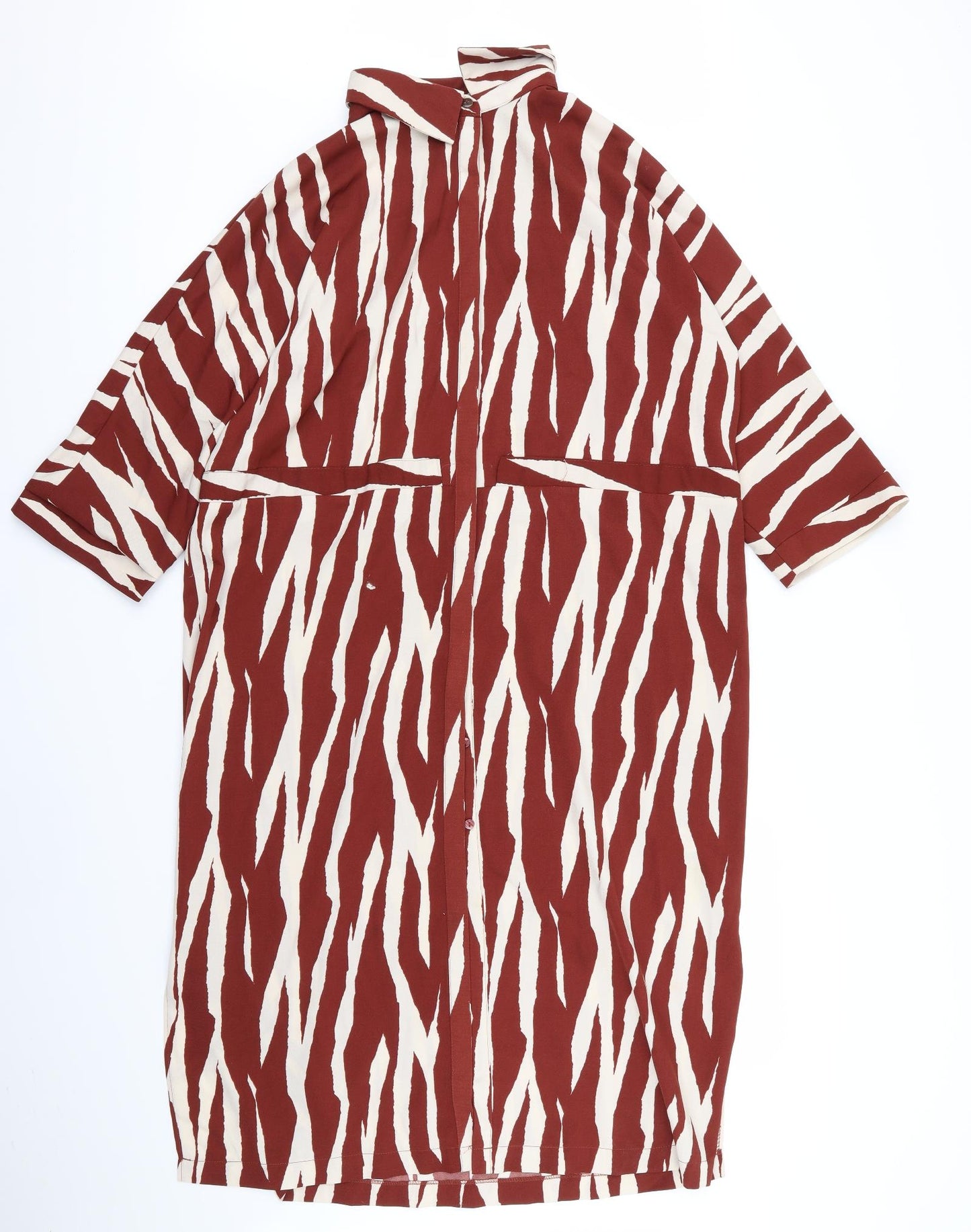 Primark Womens Brown Animal Print  Shirt Dress  Size 16