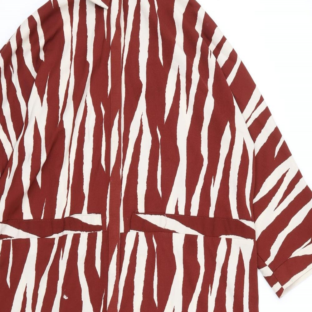Primark Womens Brown Animal Print  Shirt Dress  Size 16