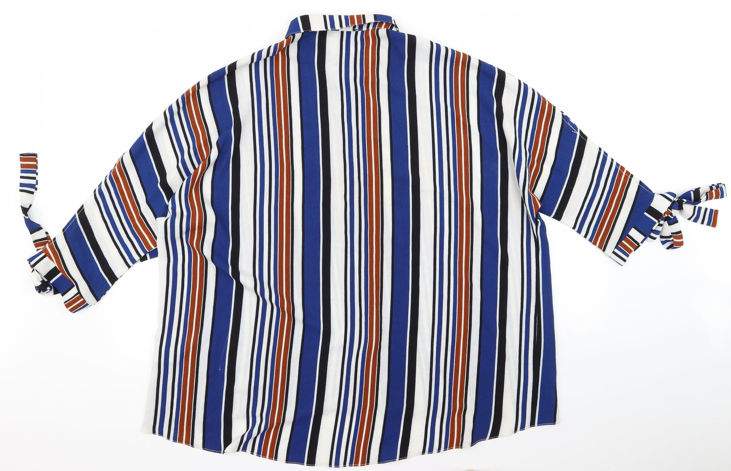 New Look Womens Blue Striped  Basic Button-Up Size 14