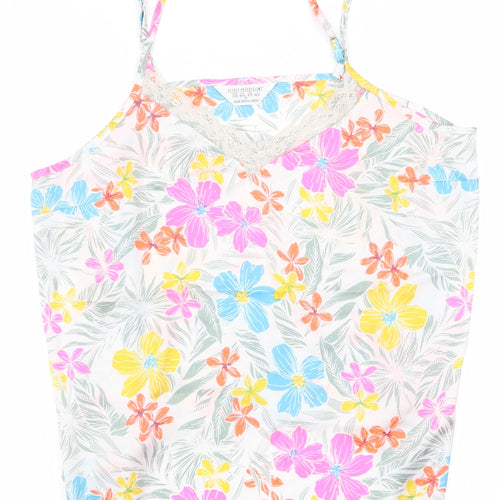 Secret Possesions Womens White Floral  Top Pyjama Top Size 12