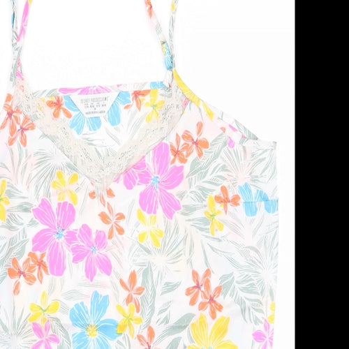 Secret Possesions Womens White Floral  Top Pyjama Top Size 12