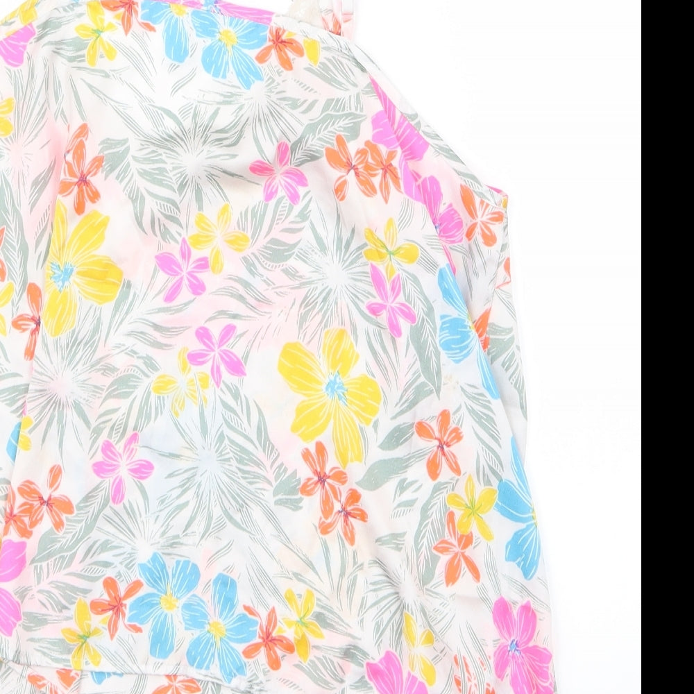 Secret Possesions Womens White Floral  Top Pyjama Top Size 12