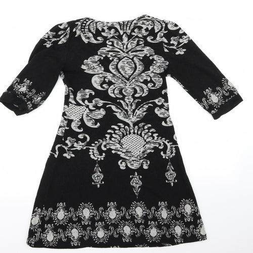 izabel Womens Blue Floral  Shirt Dress  Size S