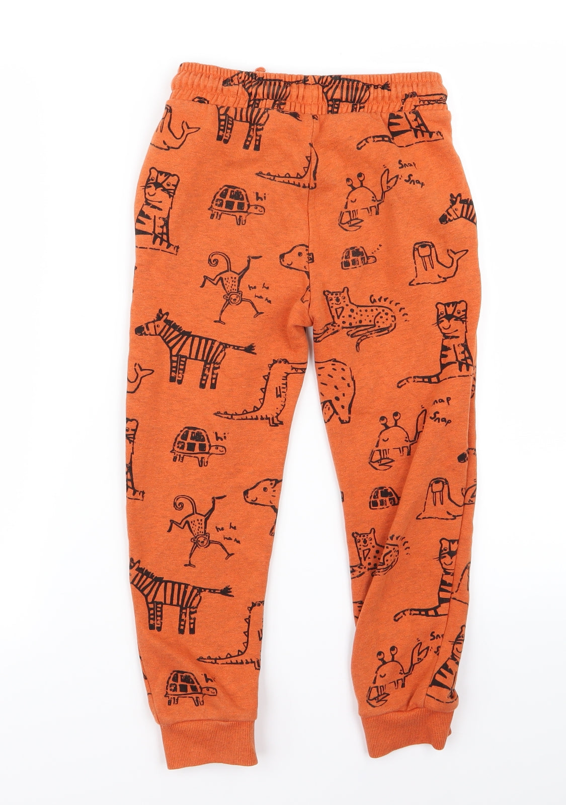 F&F Boys Orange Animal Print  Jogger Trousers Size 6 Years