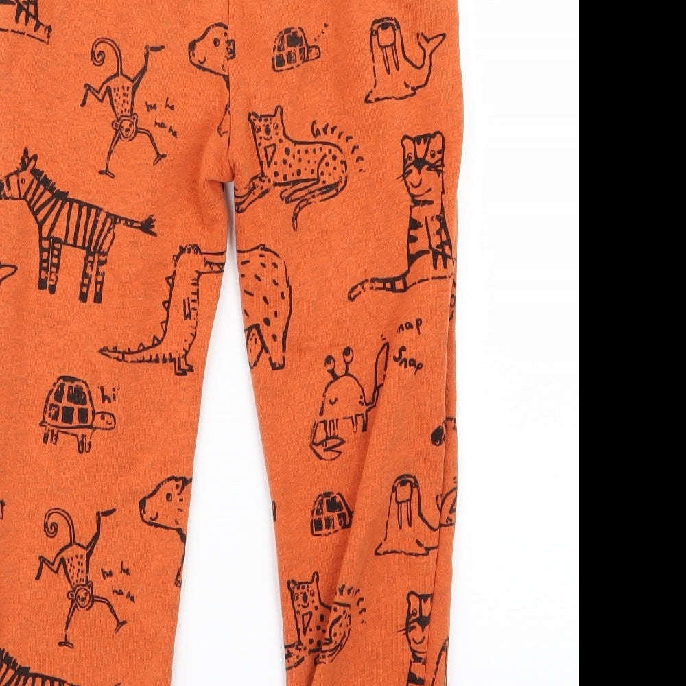 F&F Boys Orange Animal Print  Jogger Trousers Size 6 Years
