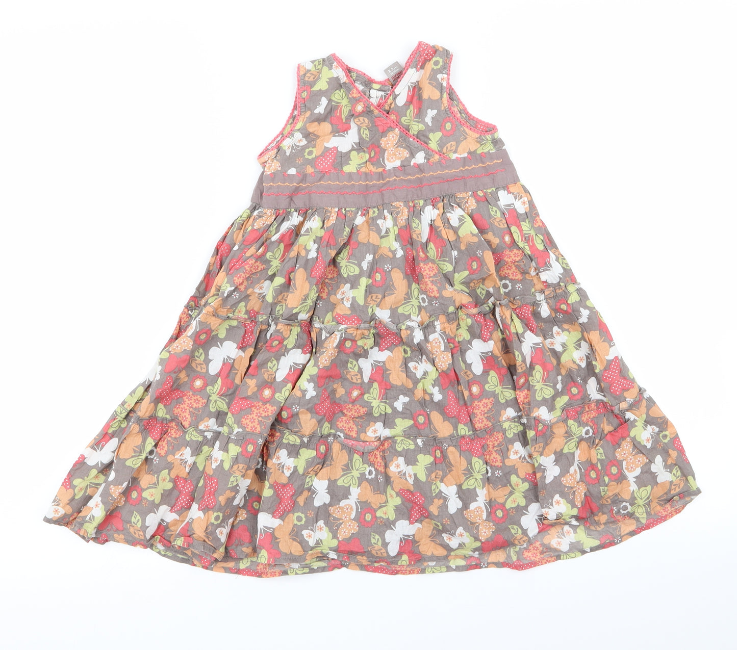 Tu  Girls Brown Floral  Fit & Flare  Size 3 Years
