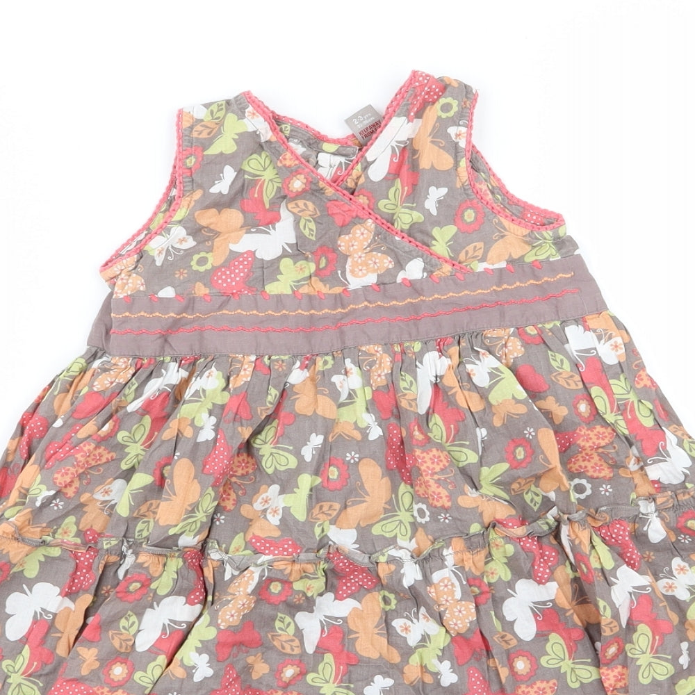 Tu  Girls Brown Floral  Fit & Flare  Size 3 Years